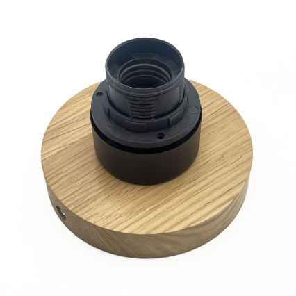 Ceiling light JULL WOOD 1xE27/15W/230V oak finish / clear glass, diameter 34 cm