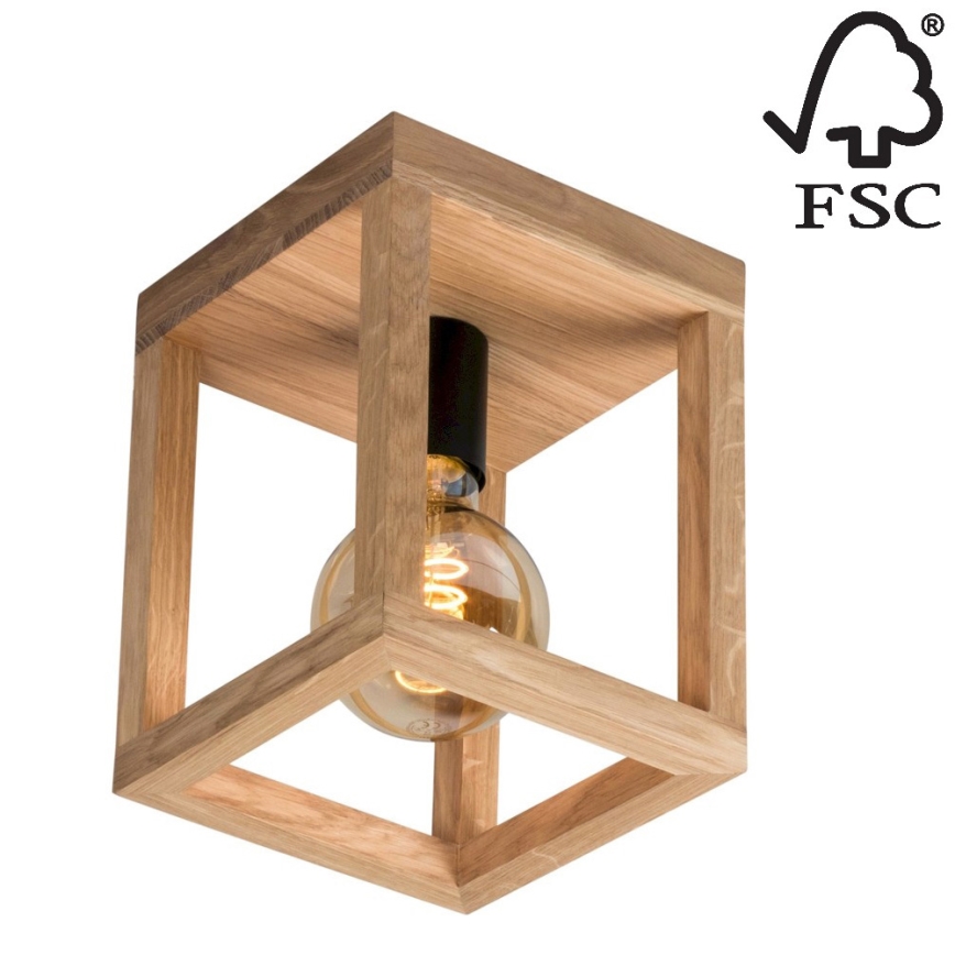 Ceiling light KAGO 1xE27/60W/230V matte oak - FSC certified