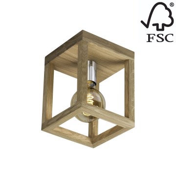Ceiling light KAGO 1xE27/60W/230V matte oak - FSC certified