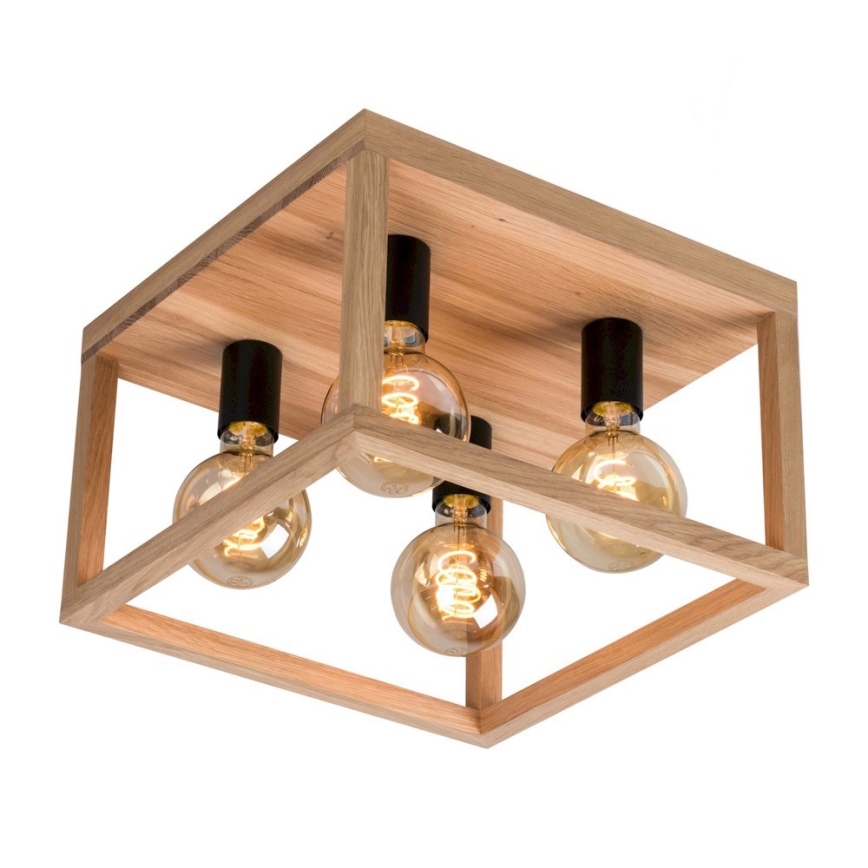 Ceiling light KAGO 4xE27/60W/230V matte oak