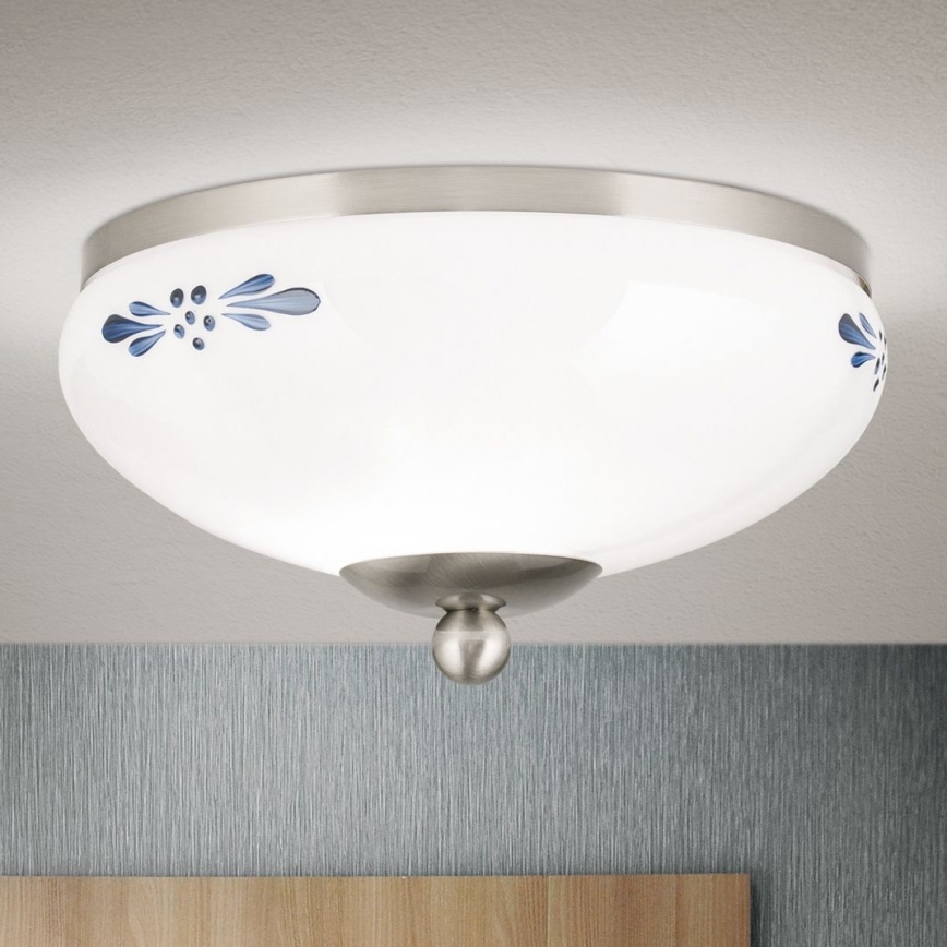 Ceiling light LANDHAUS 1xE27/60W/230V d. 21 cm matte chrome/white