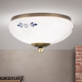 Ceiling light LANDHAUS 1xE27/60W/230V Ø 21 cm bronze/white/blue