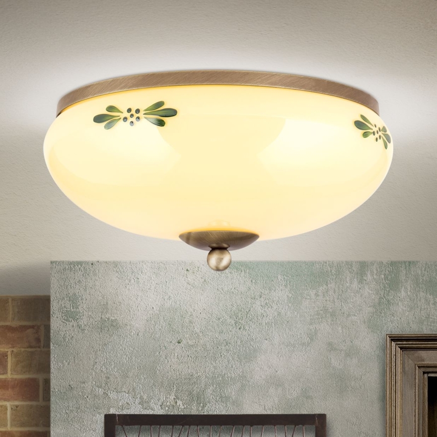 Ceiling light LANDHAUS 2xE27/60W/230V d. 28 cm bronze/beige