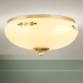 Ceiling light LANDHAUS 2xE27/60W/230V diam. 28 cm brass/beige/green
