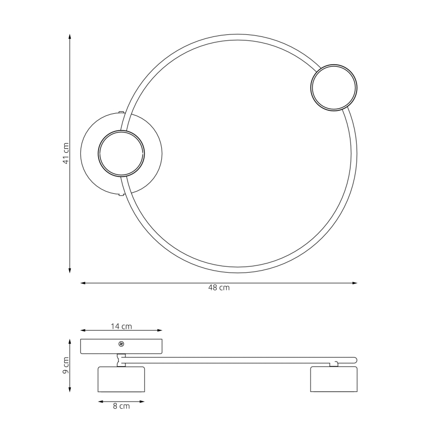 Ceiling light LUCIO 2xGX53/12W/230V black