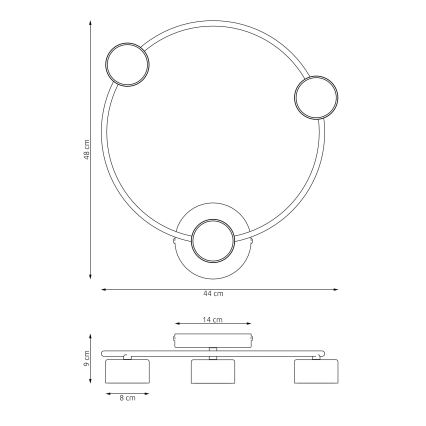 Ceiling light LUCIO 3xGX53/10W/230V beige