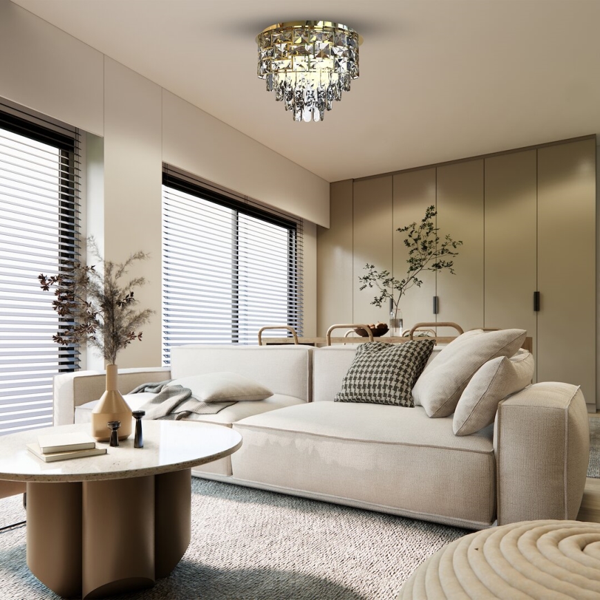 Ceiling light LUXURIA 9xE14/40W/230V d. 48 cm gold
