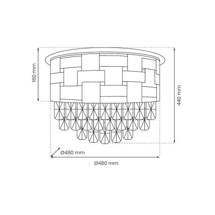Ceiling light LUXURIA 9xE14/40W/230V d. 48 cm gold