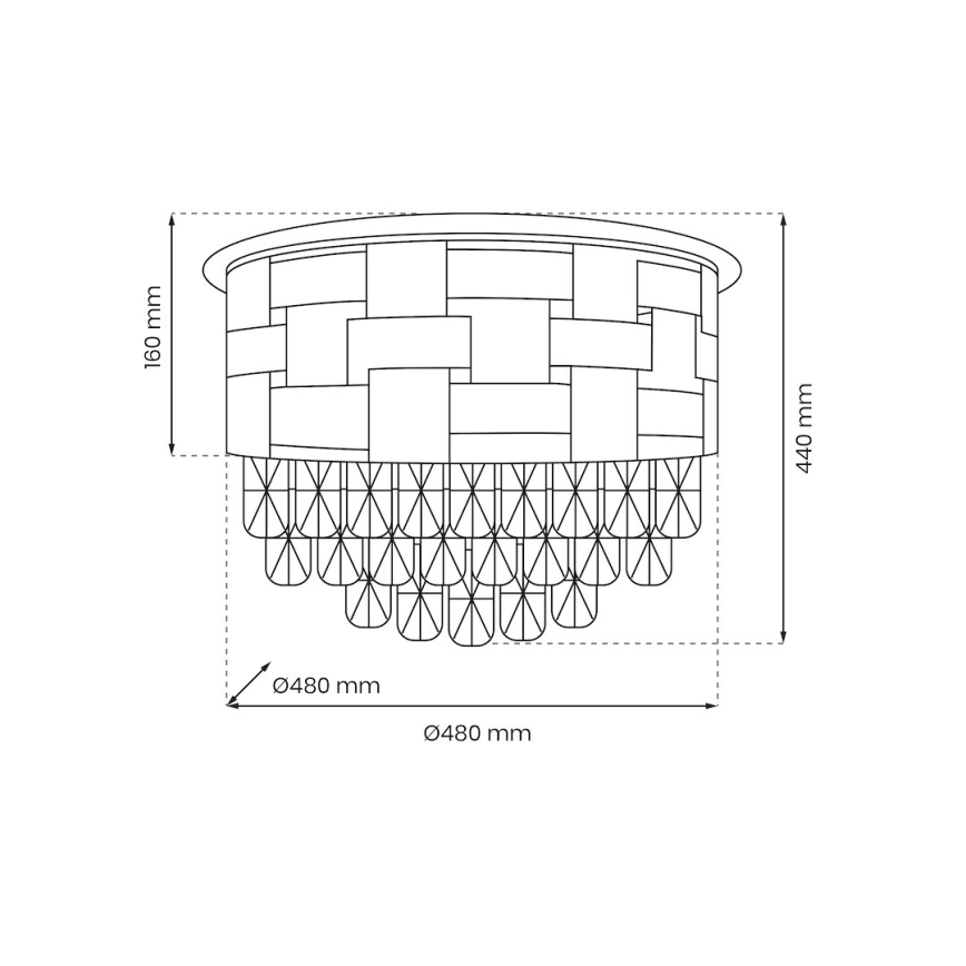 Ceiling light LUXURIA 9xE14/40W/230V d. 48 cm gold