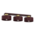 Ceiling light MARTI 3xE27/15W/230V 68x20,5 cm burgundy/gold