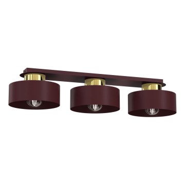 Ceiling light MARTI 3xE27/15W/230V 68x20,5 cm burgundy/gold