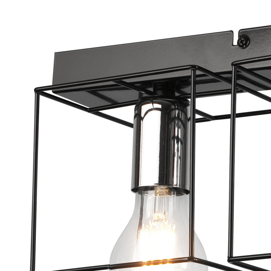 Ceiling light MIKA 4xE27/60W/230V 61 cm black/shiny chrome
