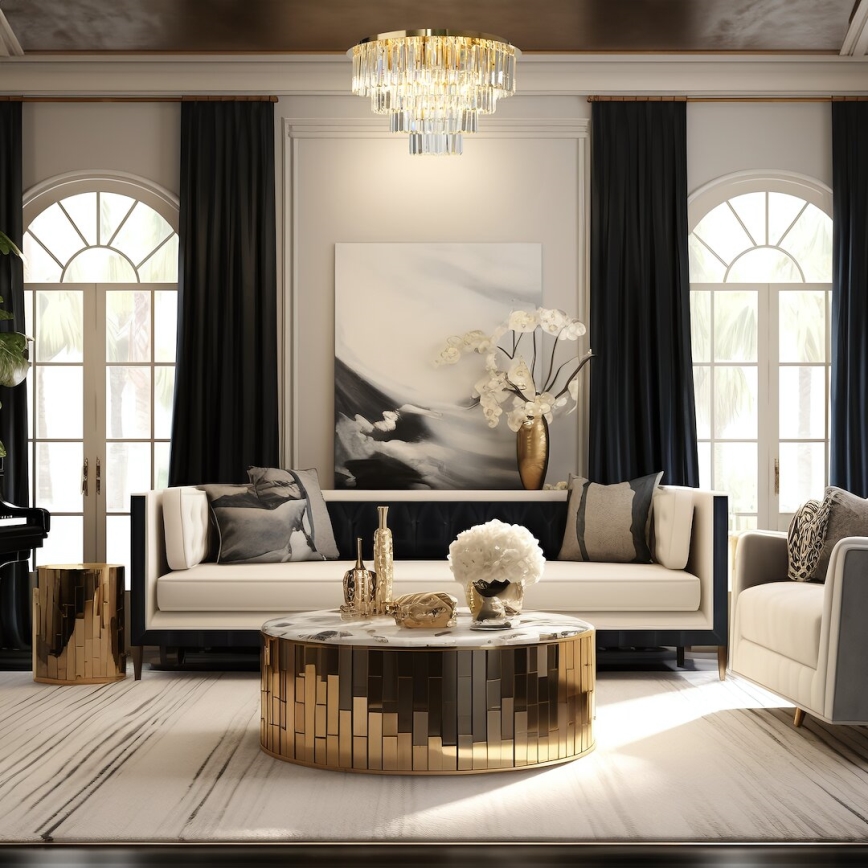 Ceiling light MILANO 9xE14/40W/230V gold