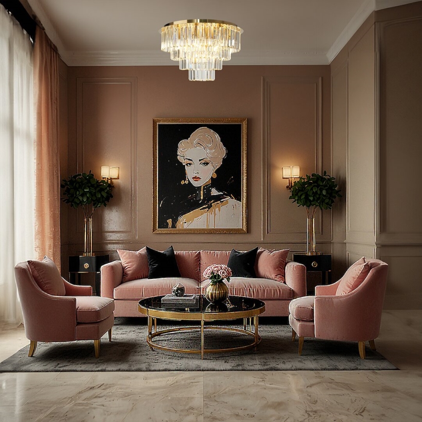 Ceiling light MILANO 9xE14/40W/230V gold