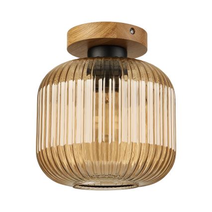 Ceiling light MILOU WOOD 1xE27/15W/230V oak/smoky beige Ø 20 cm