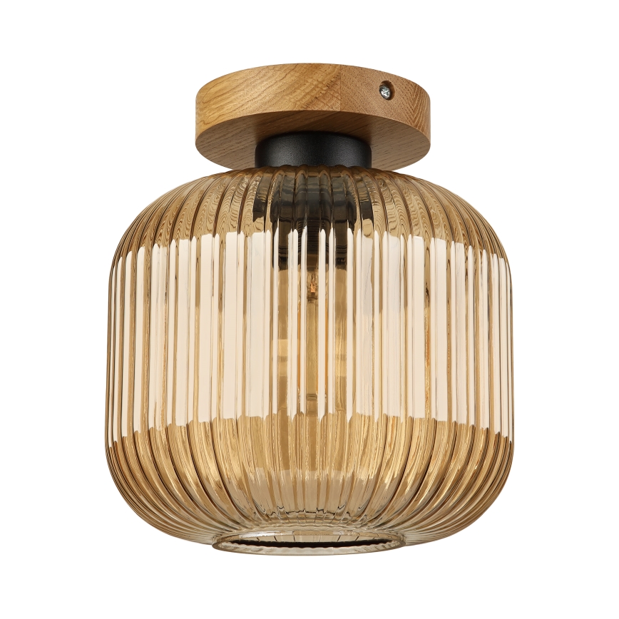Ceiling light MILOU WOOD 1xE27/15W/230V oak/smoky beige Ø 20 cm