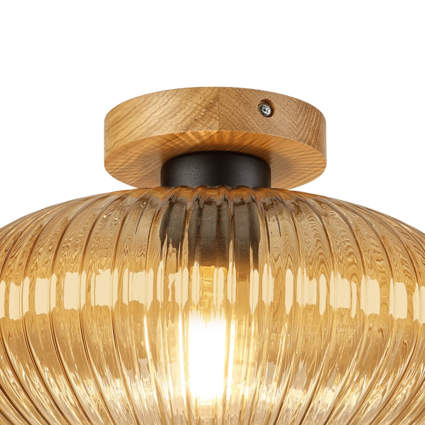 Ceiling light MILOU WOOD 1xE27/15W/230V oak/smoky beige Ø 29 cm