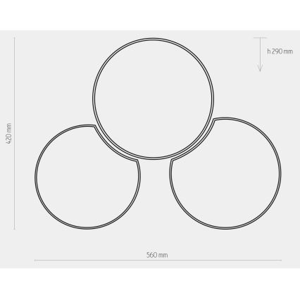 Ceiling light MONA 3xE27/15W/230V grey