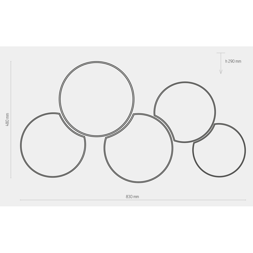 Ceiling light MONA 5xE27/15W/230V grey