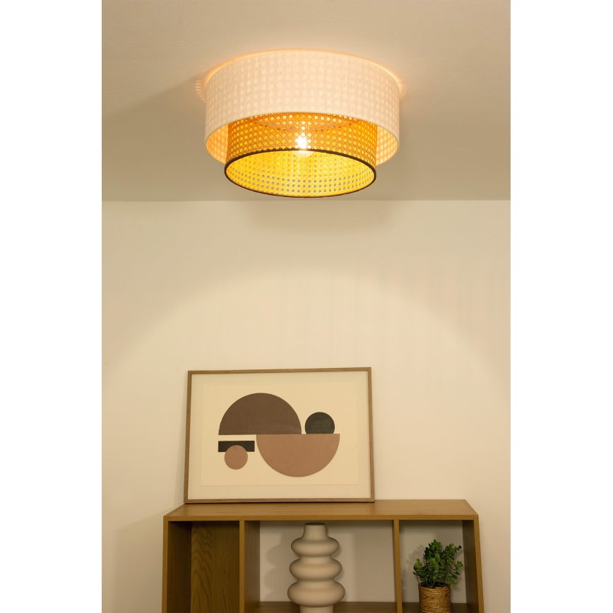 Ceiling light NATIA 1xE27/60W/230V dia. 45 cm white/brown