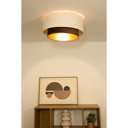 Ceiling light NATIA 1xE27/60W/230V Ø 45 cm white/brown