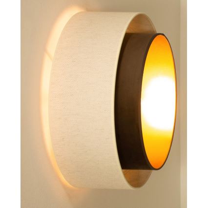 Ceiling light NATIA 1xE27/60W/230V Ø 45 cm white/brown