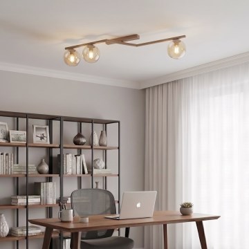 Ceiling light NATON 3xE14/10W/230V beige/smoked beige