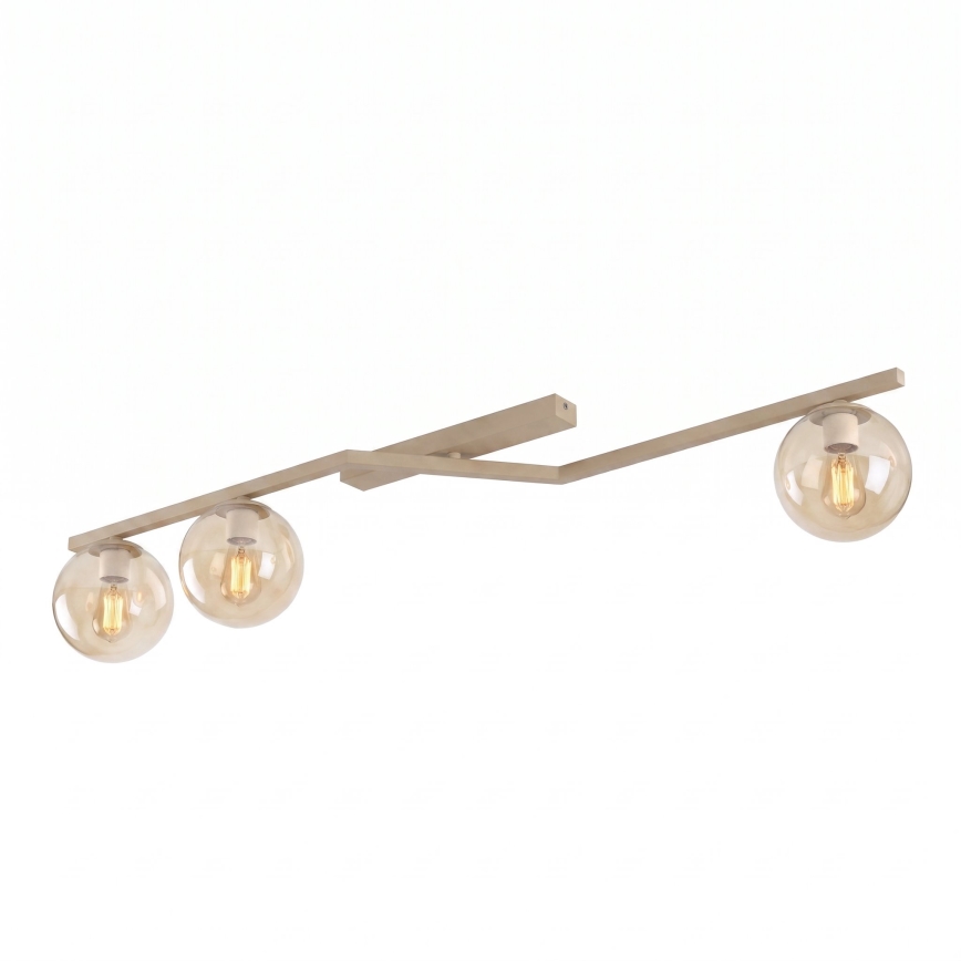 Ceiling light NATON 3xE14/10W/230V beige/smoked beige