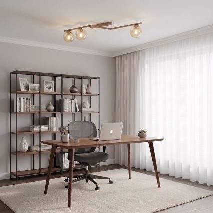Ceiling light NATON 3xE14/10W/230V beige/smoked beige