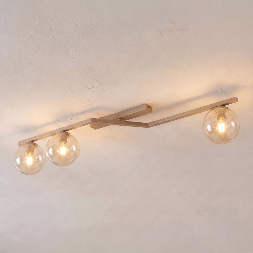 Ceiling light NATON 3xE14/10W/230V beige/smoked beige