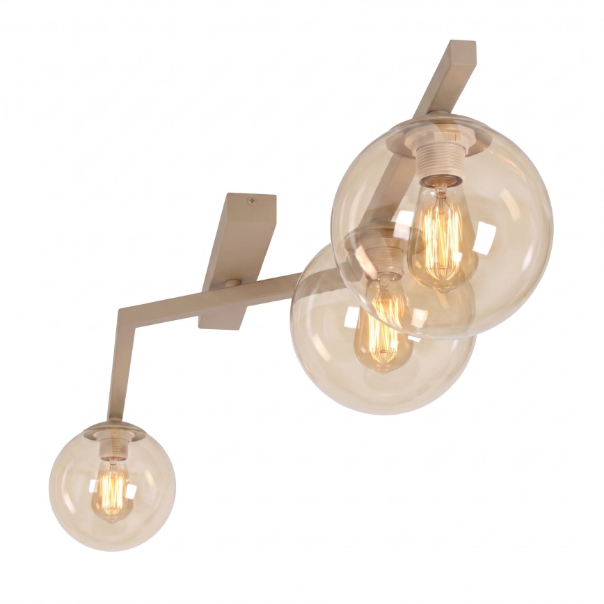 Ceiling light NATON 3xE14/10W/230V beige/smoked beige
