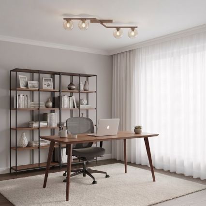 Ceiling light NATON 4xE14/10W/230V beige/smoky beige beige