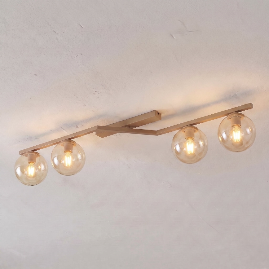 Ceiling light NATON 4xE14/10W/230V beige/smoky beige beige