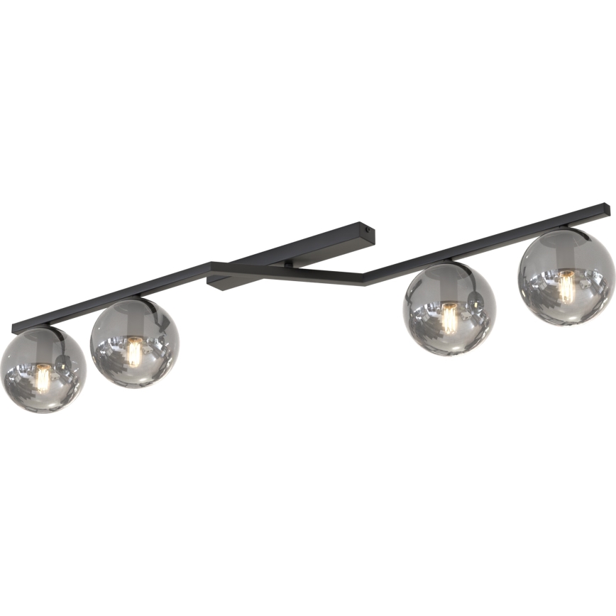 Ceiling light NATON 4xE14/10W/230V black/smoked