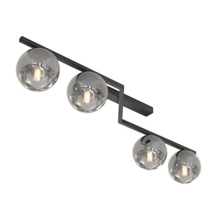 Ceiling light NATON 4xE14/10W/230V black/smoked