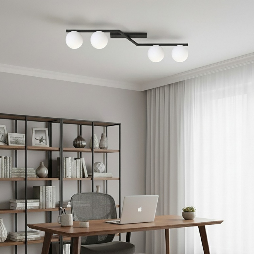 Ceiling light NATON 4xE14/10W/230V black/white