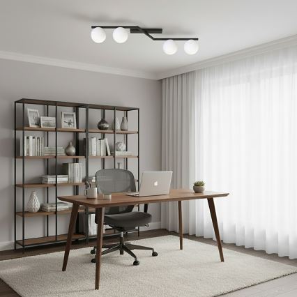 Ceiling light NATON 4xE14/10W/230V black/white