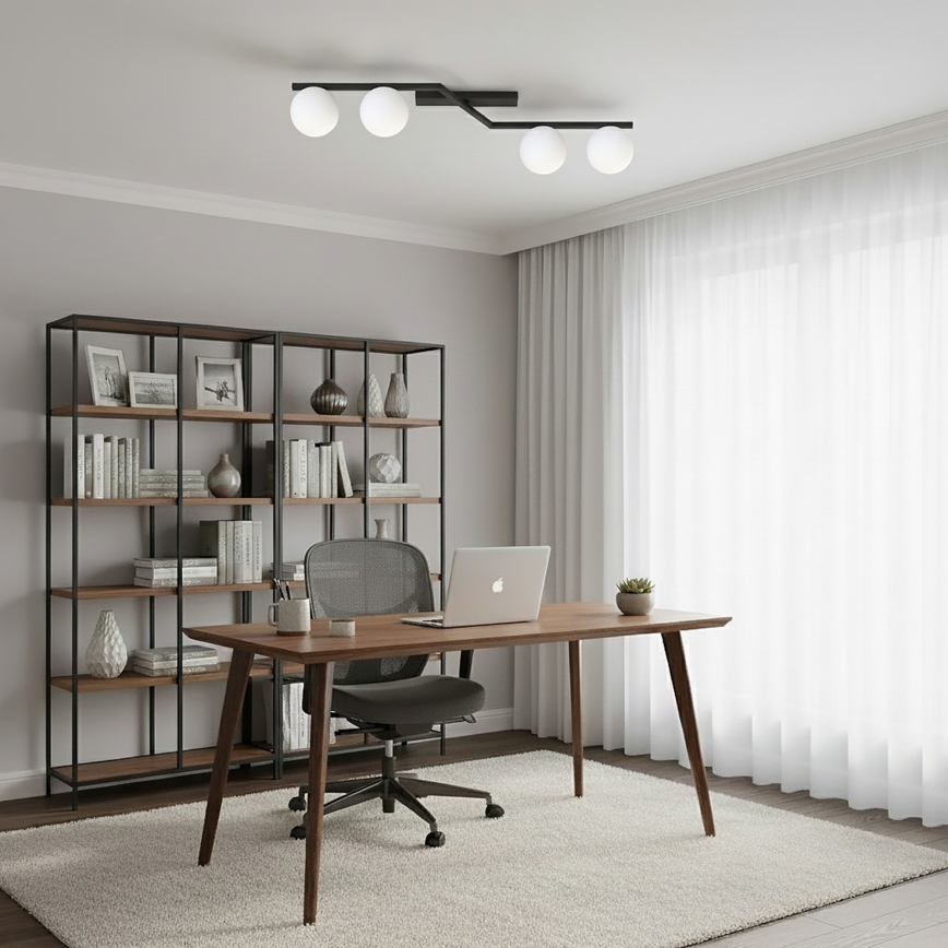 Ceiling light NATON 4xE14/10W/230V black/white