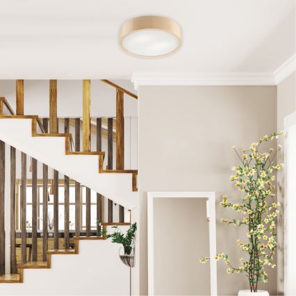 Ceiling light NATURAL 2xE27/60W/230V Ø 37.5 cm pine