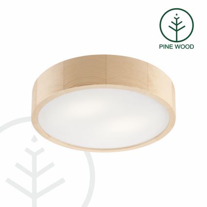 Ceiling light NATURAL 2xE27/60W/230V Ø 37.5 cm pine