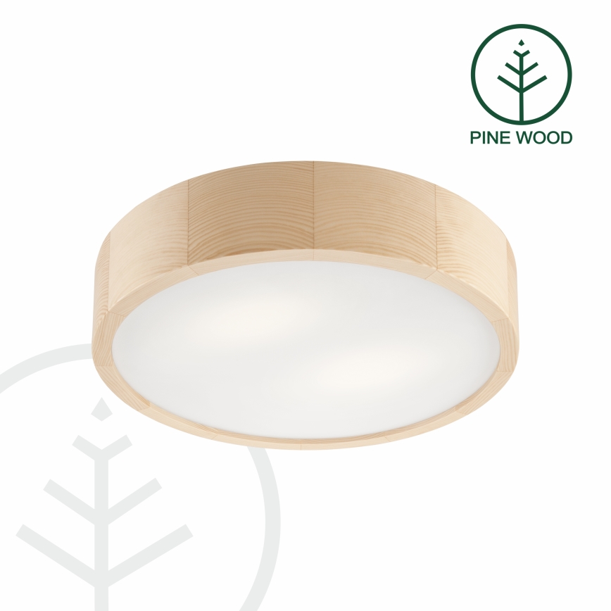 Ceiling light NATURAL 2xE27/60W/230V Ø 37.5 cm pine