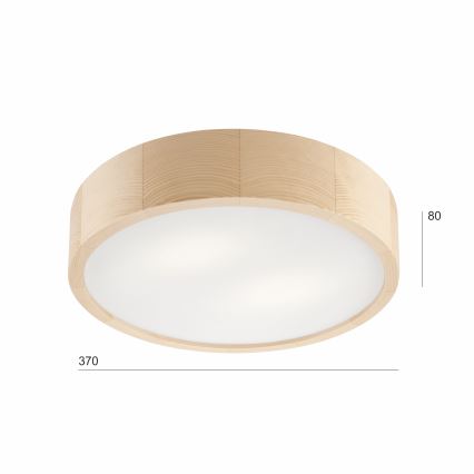 Ceiling light NATURAL 2xE27/60W/230V Ø 37.5 cm pine