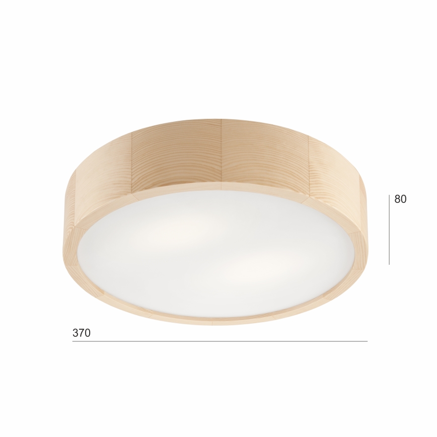 Ceiling light NATURAL 2xE27/60W/230V Ø 37.5 cm pine