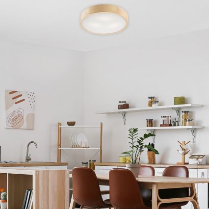 Ceiling light NATURAL 3×E27/60W/230V Ø 47.5 cm pine