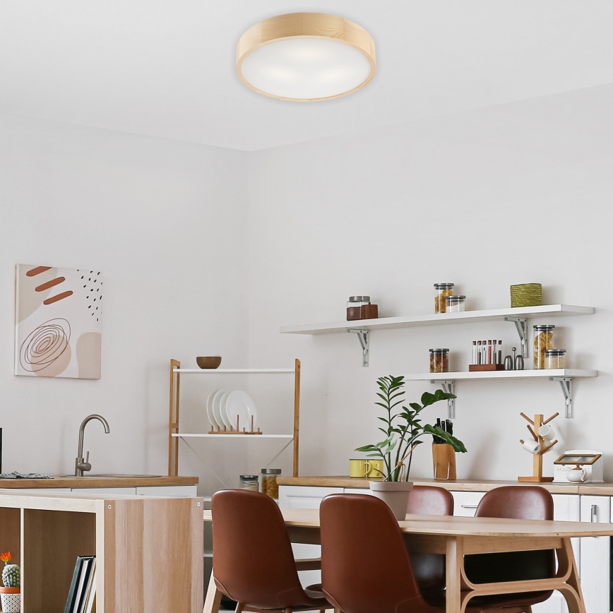 Ceiling light NATURAL 3×E27/60W/230V Ø 47.5 cm pine