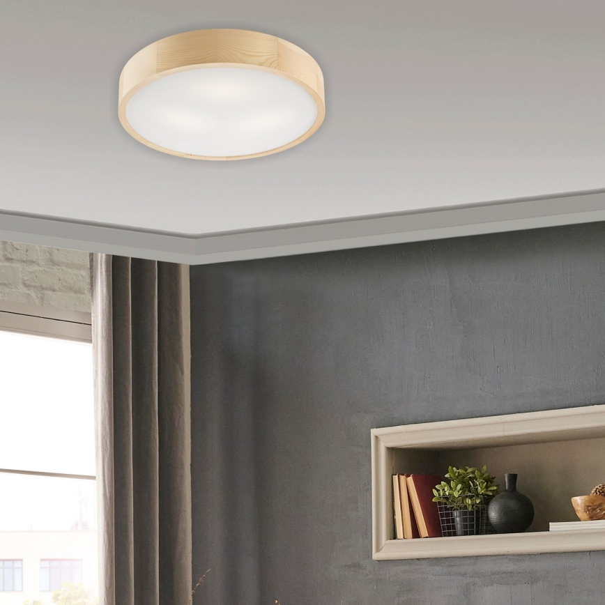 Ceiling light NATURAL 3×E27/60W/230V Ø 47.5 cm pine