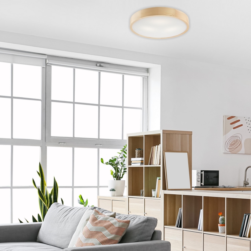 Ceiling light NATURAL 3×E27/60W/230V Ø 47.5 cm pine