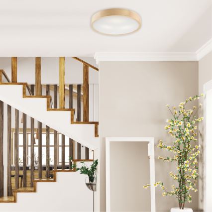 Ceiling light NATURAL 3×E27/60W/230V Ø 47.5 cm pine