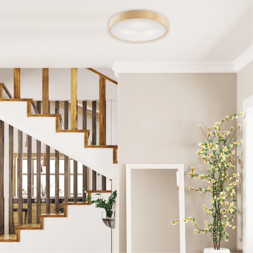 Ceiling light NATURAL 3×E27/60W/230V Ø 47.5 cm pine