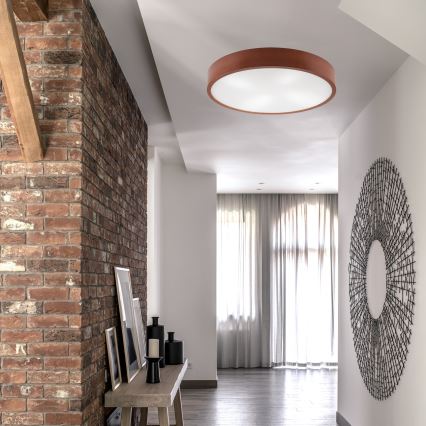 Ceiling light NATURAL 4xE27/60W/230V ø 57 cm pine/brown